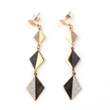 Right Grand fashion design hot sale wholesale personality long Lamination charm square alloy Earrings for women
